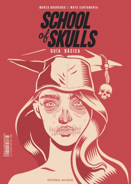 Portada de School of Skulls, en blanco y negro